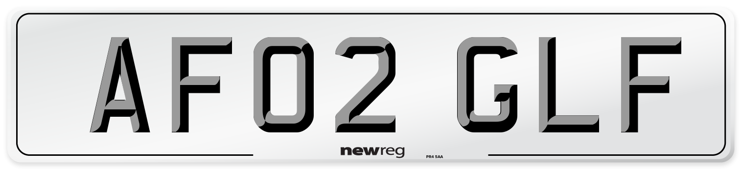 AF02 GLF Number Plate from New Reg
